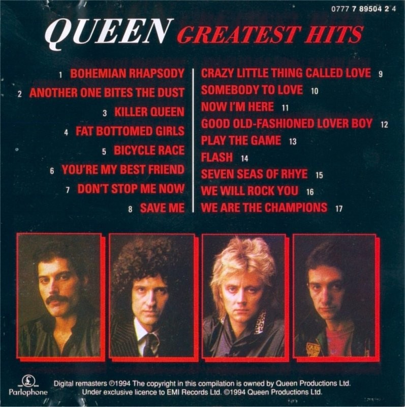Queen  Greatest Hits I : Inlay